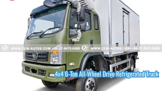 Ψυγείο 4x4 6-Ton τετρακίνητο φορτηγό ψυγείο με μη ανεξάρτητη μονάδα ψύξης