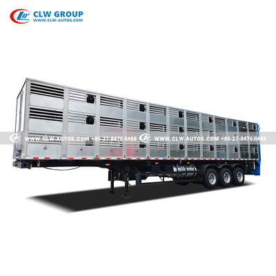 High-Strength Aluminum Alloy Livestock Transport Semi-Trailer with Three-Tier Design and Intelligent Ventilation System