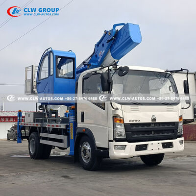 Sinotruk HOWO 28m Aerial Platform Truck with 7-Section Telescopic Boom and 360° Rotation for Elevated Work