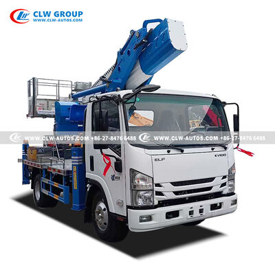 Isuzu KV100 30m Height Aerial Work Truck with 6-section Polygonal Boom and 200kg Platform Capacity