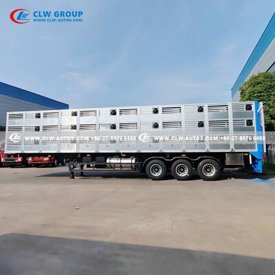 3-Axle Hydraulic Livestock Trailer with 36 Fans and Triple Decks for Superior Animal Transport