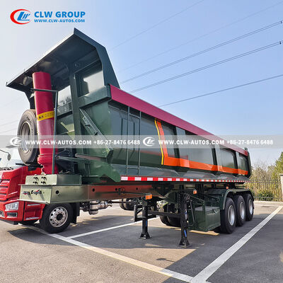45T Rear-Tipping Semi-Trailer with HYVA Hydraulic Cylinder, 28T Yahua Landing Legs & 3-Axle Stability