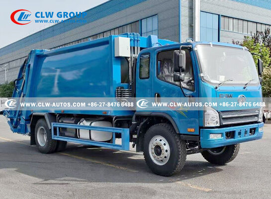 FAW 4x2 14m³ Compactor Garbage Truck – Rear-Loading Waste Compactor with Q345 Steel Body & PLC Hydraulic Control